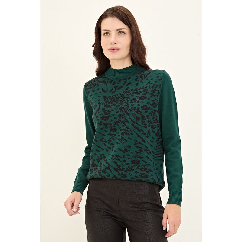 MA GRIFFE - Sweater Verde Musgo Mujer Magriffe
