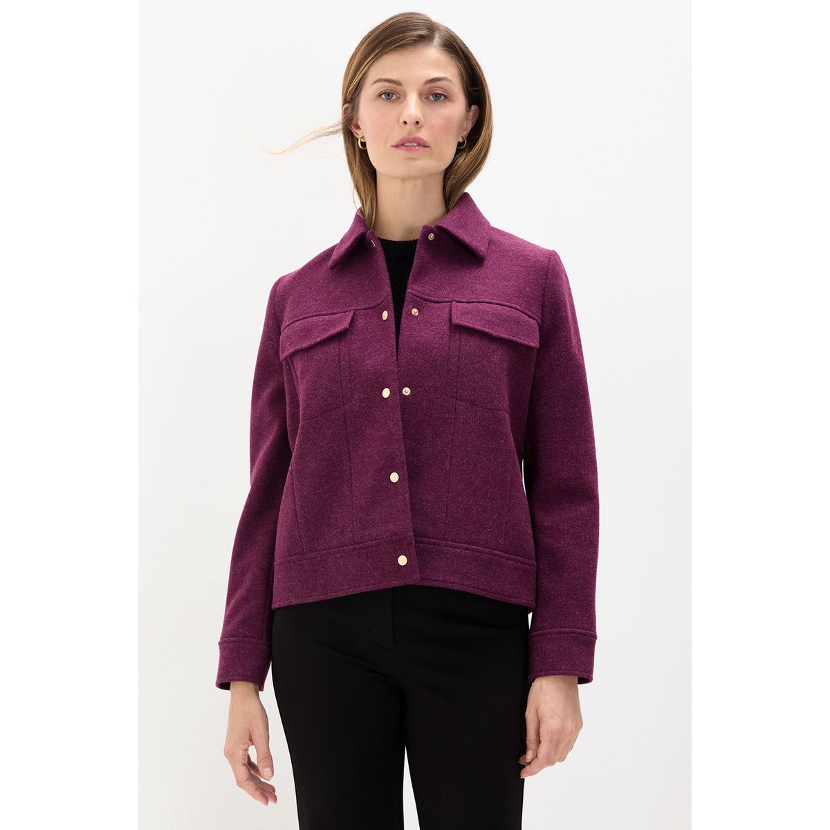 MA GRIFFE - Chaqueta Burdeo Mujer Magriffe