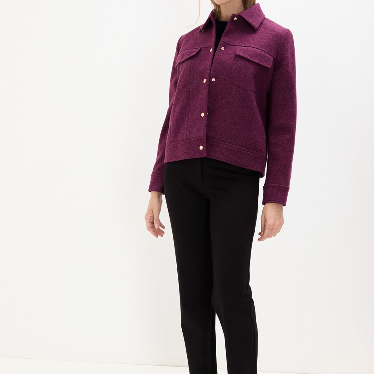 MA GRIFFE - Chaqueta Burdeo Mujer Magriffe