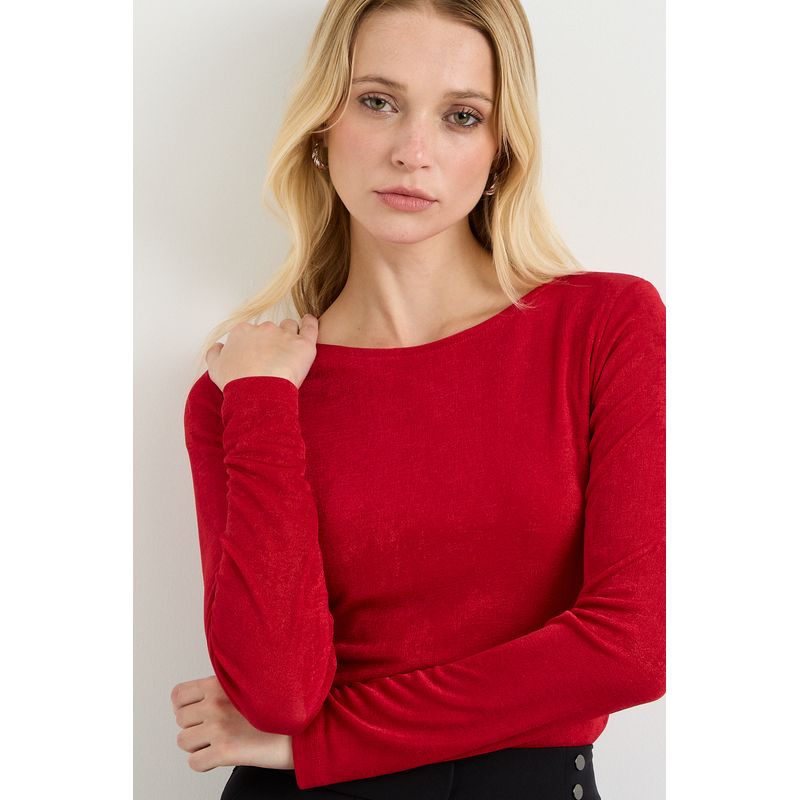 ASH - Polera Manga Larga Rojo Mujer Ash