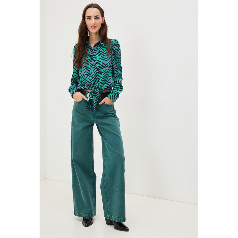 IO - Blusa Manga Larga Verde Cata Mujer Io