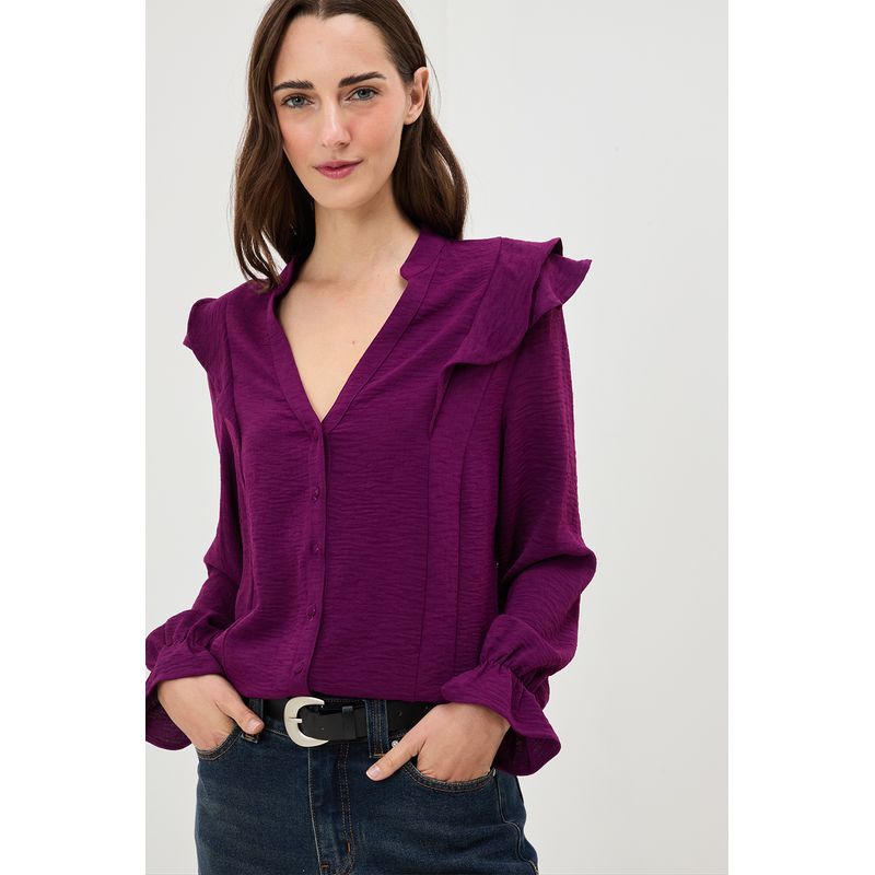 IO - Blusa Lisa Morado Mujer IO