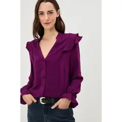 IO - Blusa Manga Larga Morado Mujer