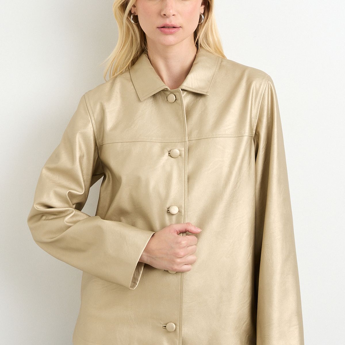 ASH - Chaqueta Ecocuero Dorado Mujer Ash