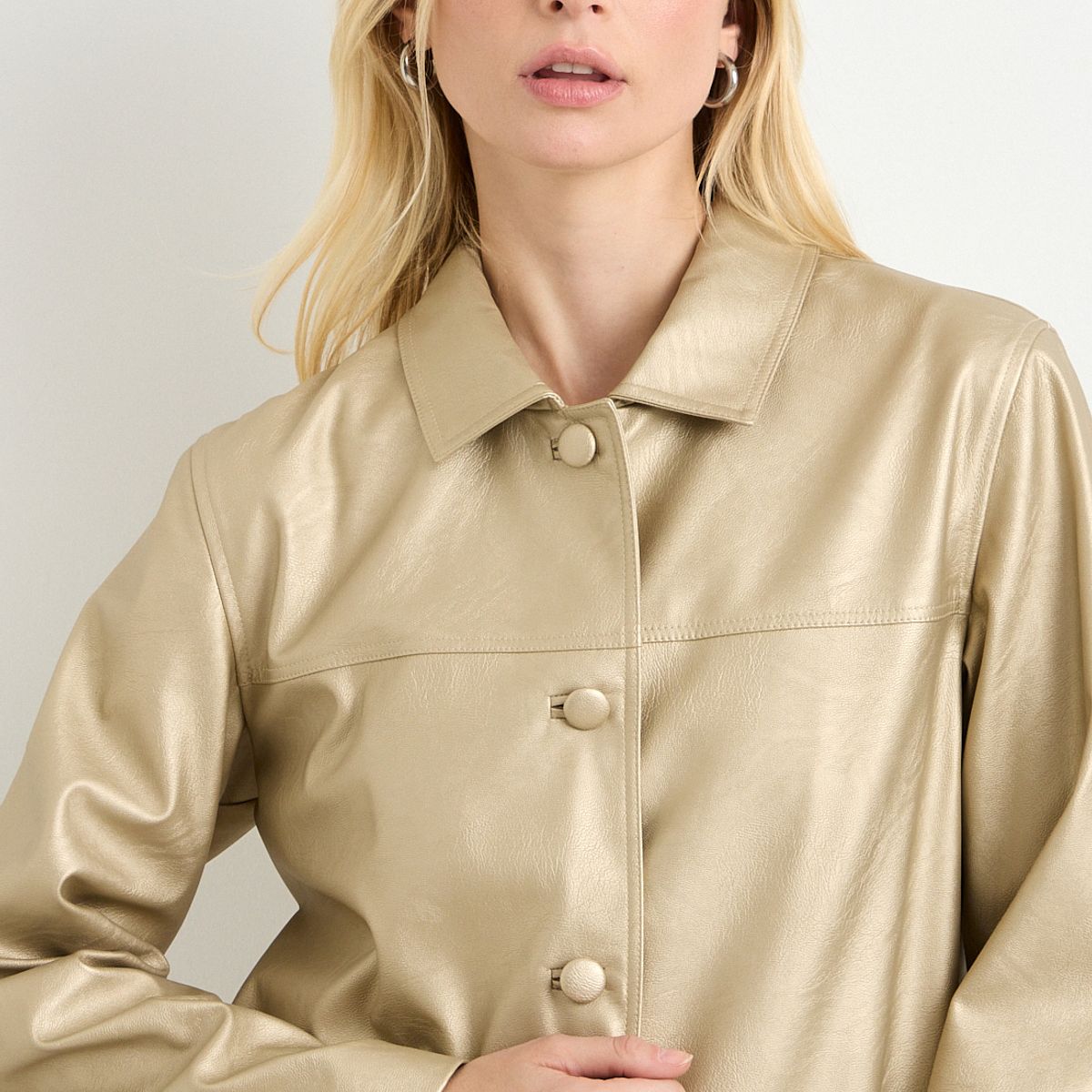 ASH - Chaqueta Ecocuero Dorado Mujer Ash