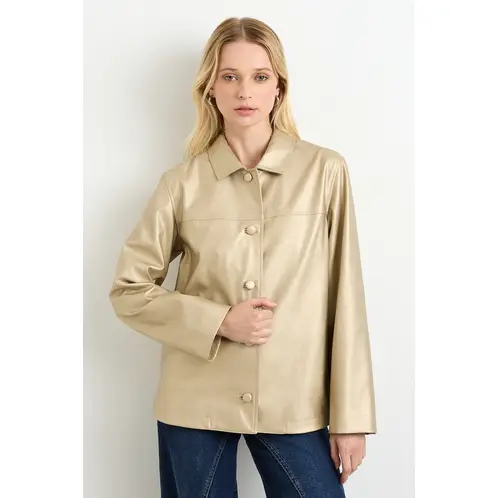 ASH - Chaqueta Ecocuero Dorado Mujer