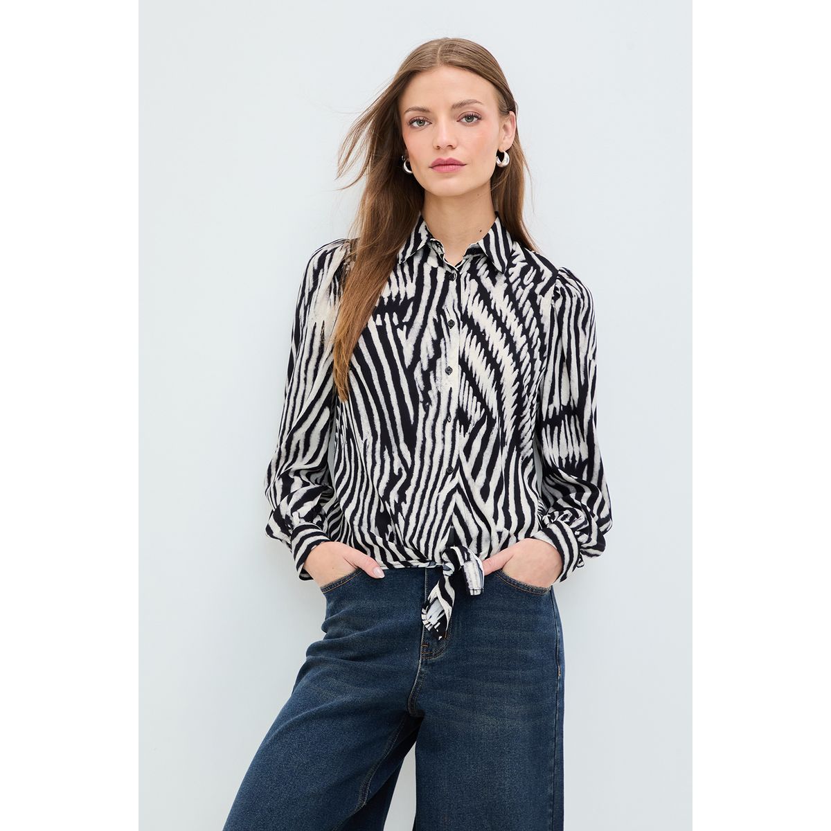 IO - Blusa Manga Larga Negro Mujer Io