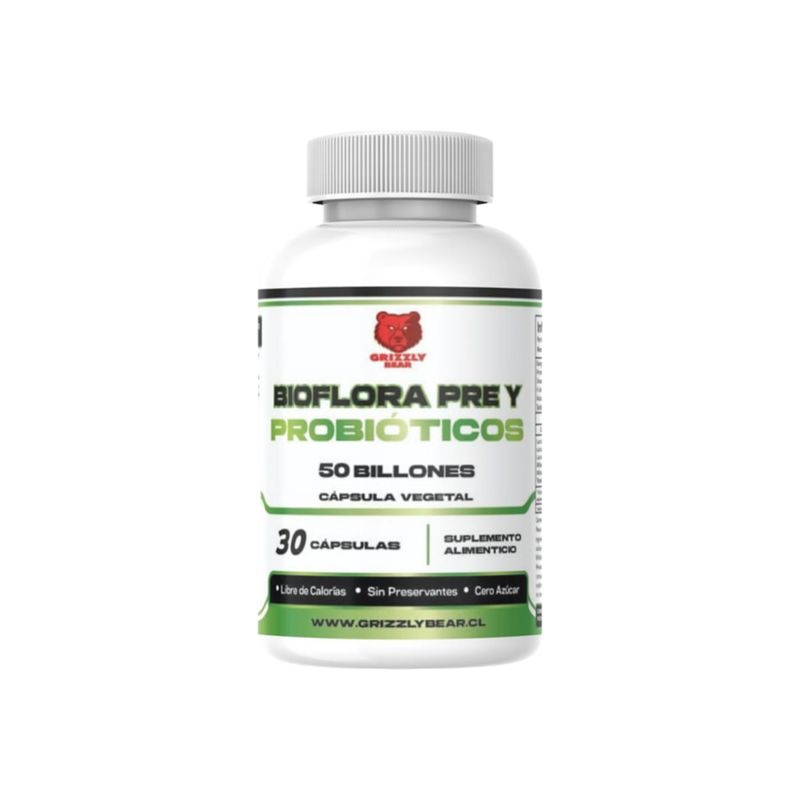 GRIZZLY - BIOFLORA PRE Y PROBIOTICOS 50 BILLONES 30 CAPSULAS - GRIZZLY BEAR