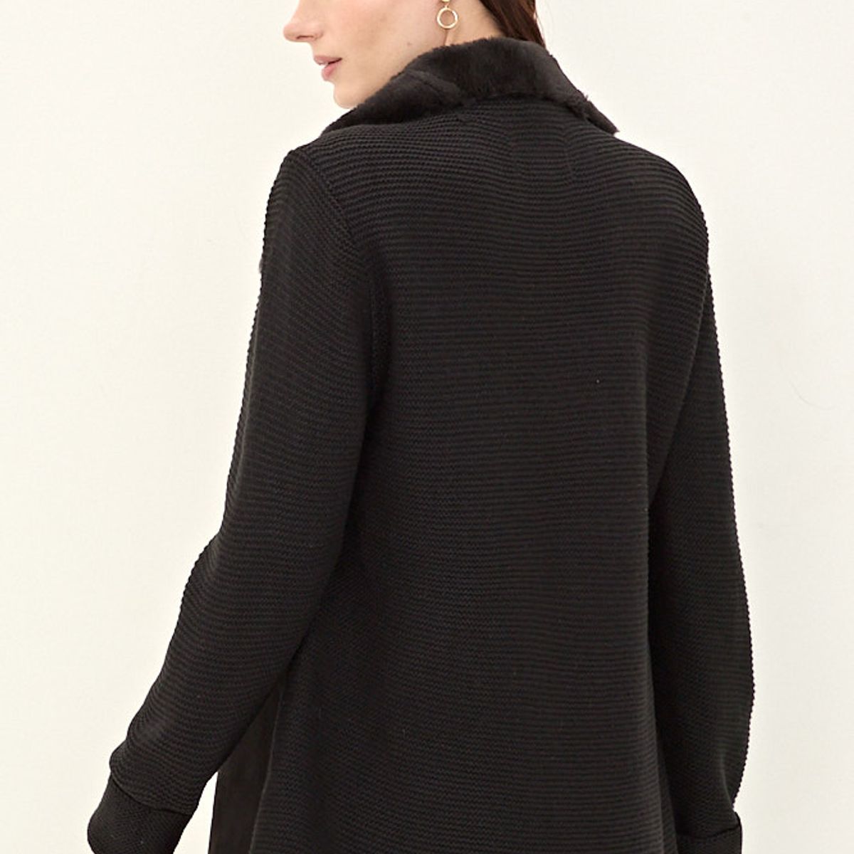 MA GRIFFE - Abrigo Negro Mujer Magriffe