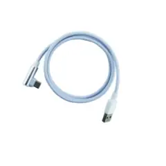 GENERICO - CABLE USB A TYPE-C CURVO 6A MVP BLANCONEGRO 1 M ALTA CALIDAD