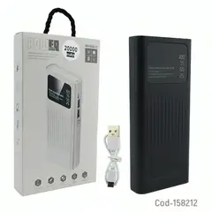 GENERICO - BATERIA EMERGENCIA 2 USB 20000 MAH CON LINTERNA INDICADOR DE CARGA