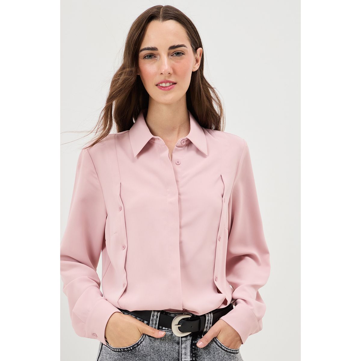IO - Blusa Manga Larga Rosado Mujer Io