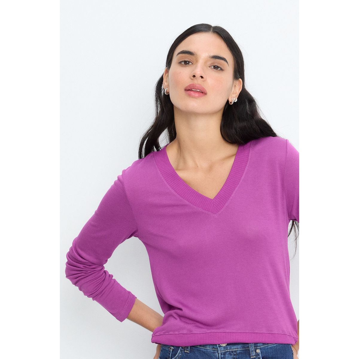 IO - Polera Manga Larga Fucsia Mujer Io