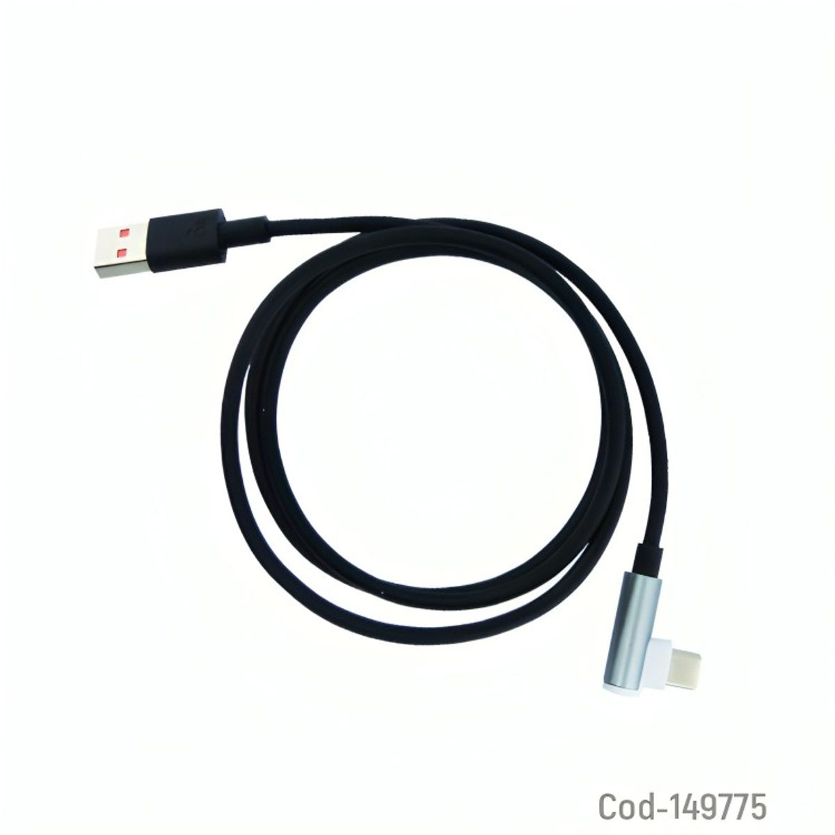 GENERICO - CABLE USB A TYPE-C CURVO 6A MVP BLANCONEGRO 1 M ALTA CALIDAD