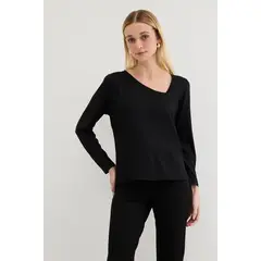 ASH - Polera Manga Larga Negro Mujer