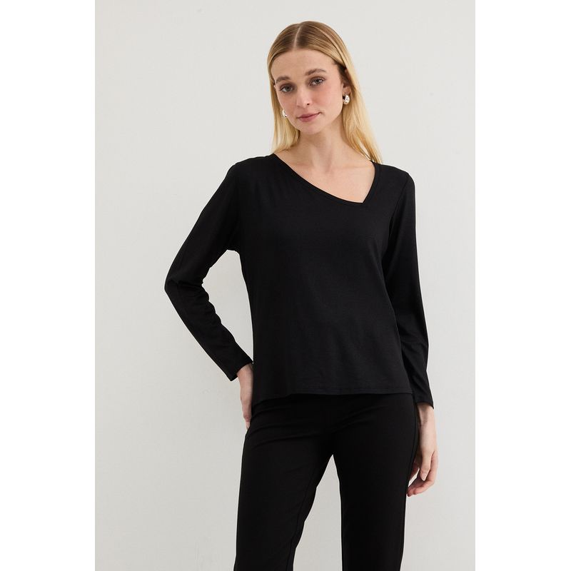 ASH - Polera Manga Larga Negro Mujer Ash