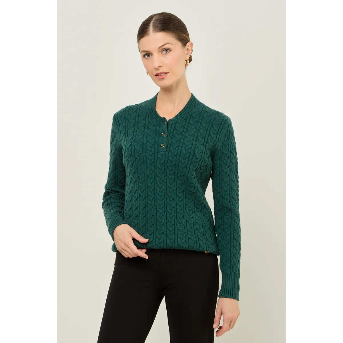 MA GRIFFE - Sweater Verde Musgo Mujer Magriffe