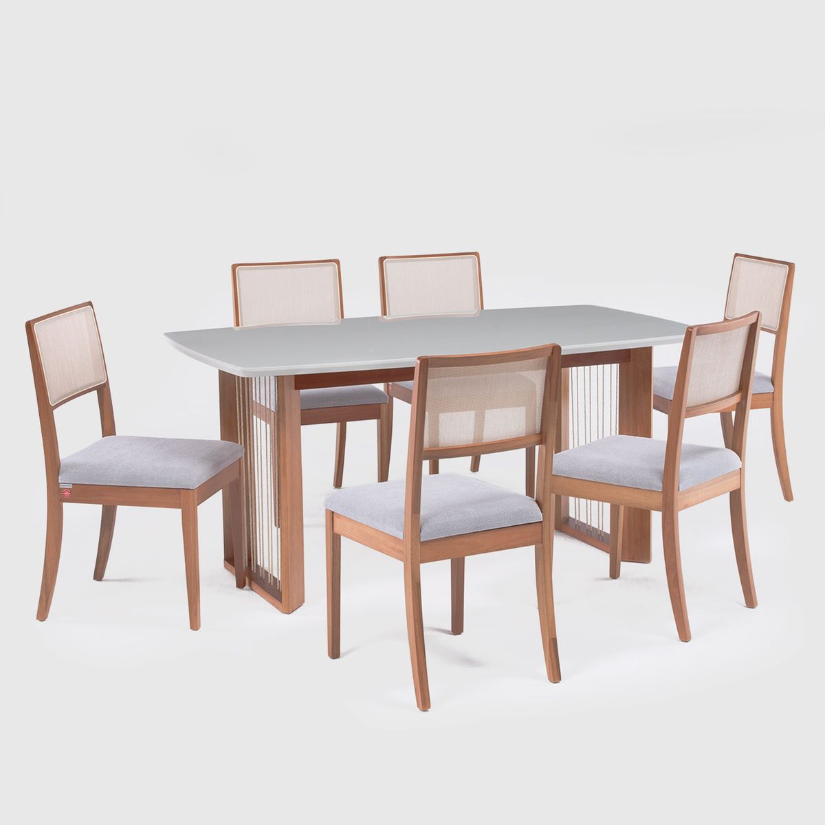 ROCA - Comedor 6 Personas Eva Canela-Ceniza