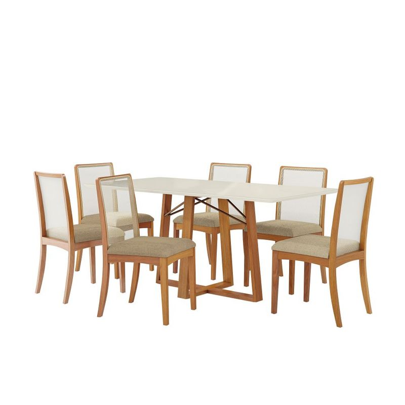 ROCA - Comedor 6 Personas Nara Canela-Beige