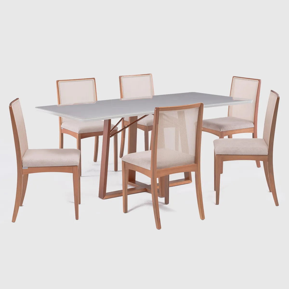 ROCA - Comedor 6 Personas Nara Canela-Beige