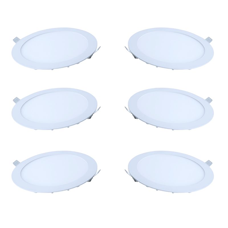 WANT - 6 Focos Panel Led 24W Redondo Embutido 170/158mm Luz Cálida