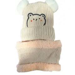 GENERICO - Set gorro y cuello para invierno para bebe y niños 2 años a 5 años.