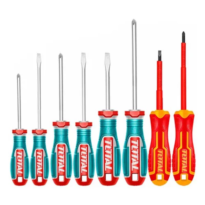 TOTAL TOOLS - Kit Set Juego Destornilladores 8 Piezas Total Tksds0836