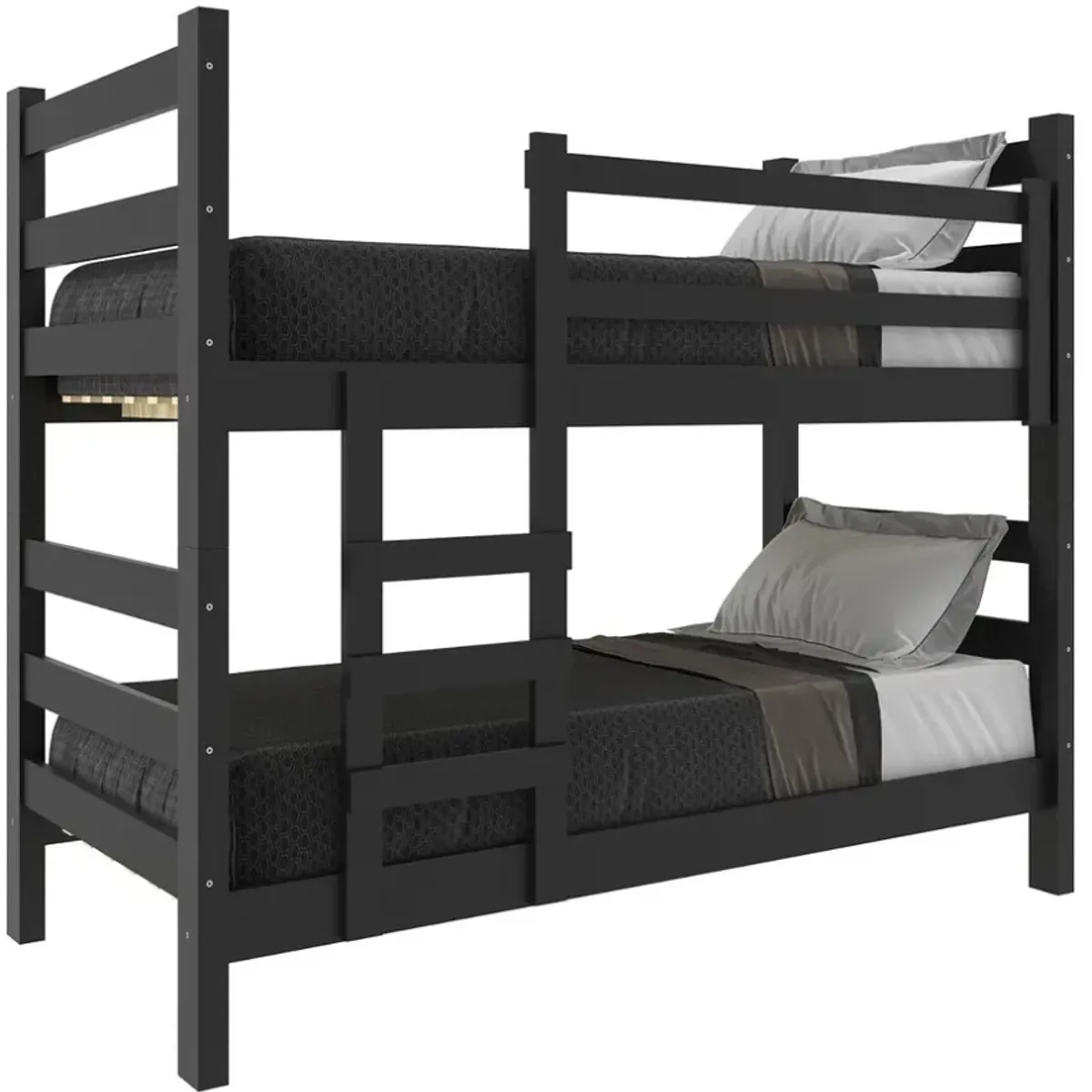 BE DESIGN - Camarote Essenciale Cr Negro Con Escalera