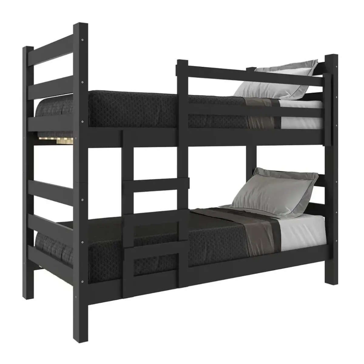 BE DESIGN - Camarote Essenciale Cr Negro Con Escalera