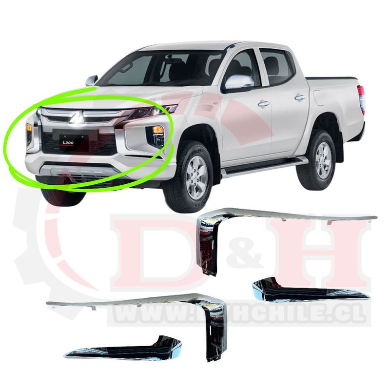 GENERICO - Cromados Parachoques Delantera Mitsubishi L200 2016-2019