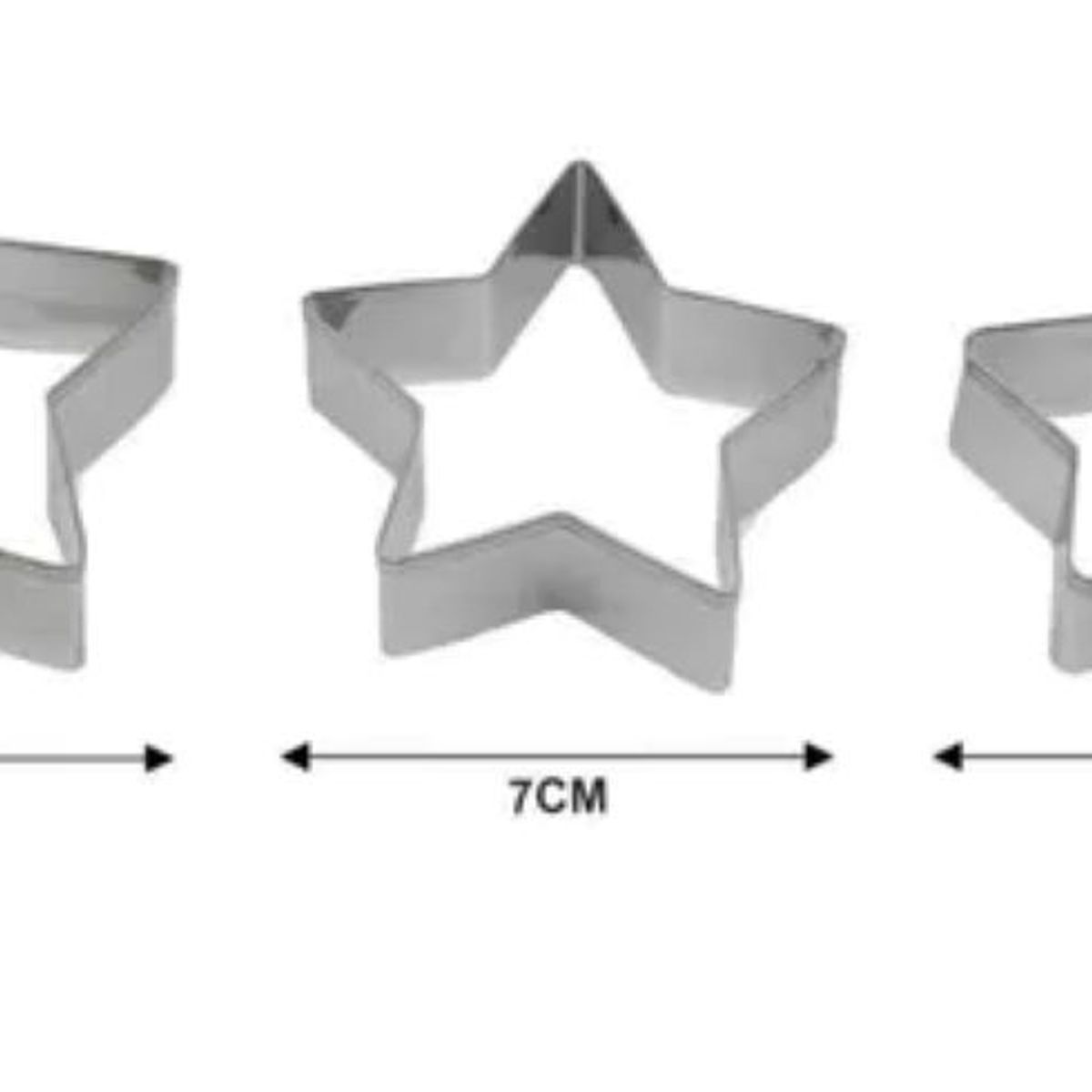 GENERICO - Set De 3 Cortadores Para Galletas Estrellas