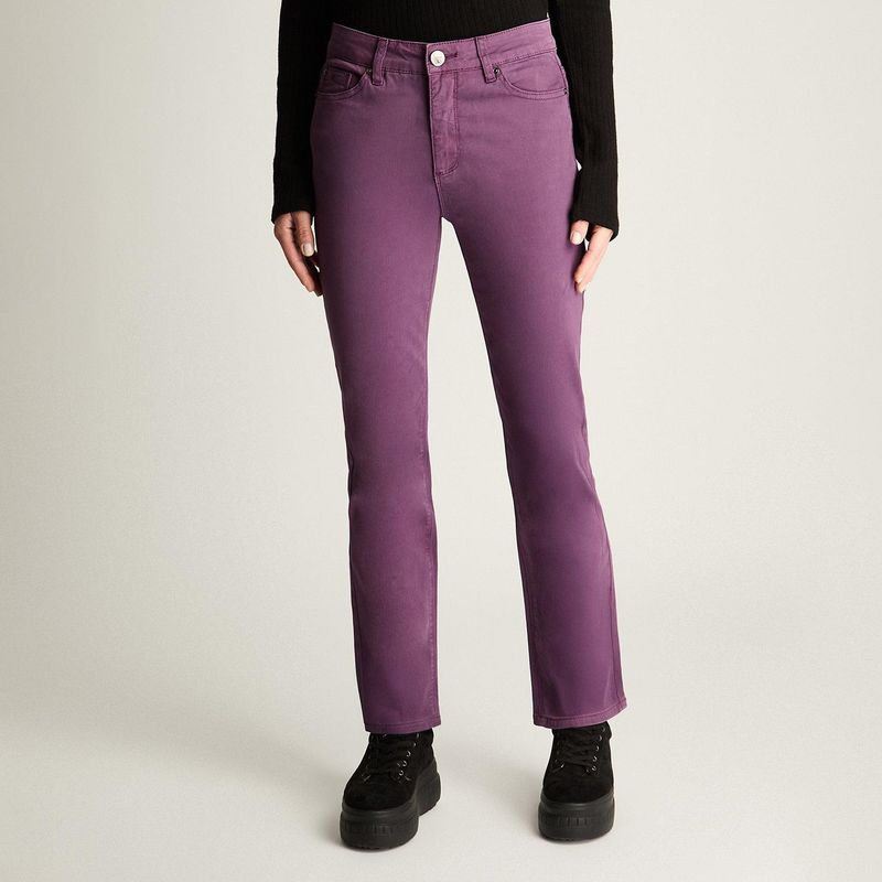 LORENZO DI PONTTI - Jeans Recto 5 Bolsillos Color Morado