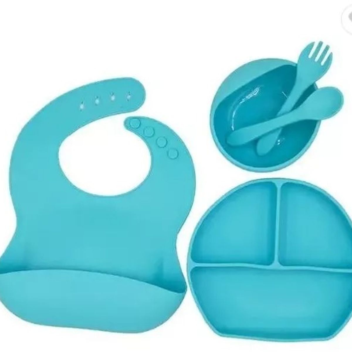 GENERICO - Set plato cubiertos 5unds para bebe
