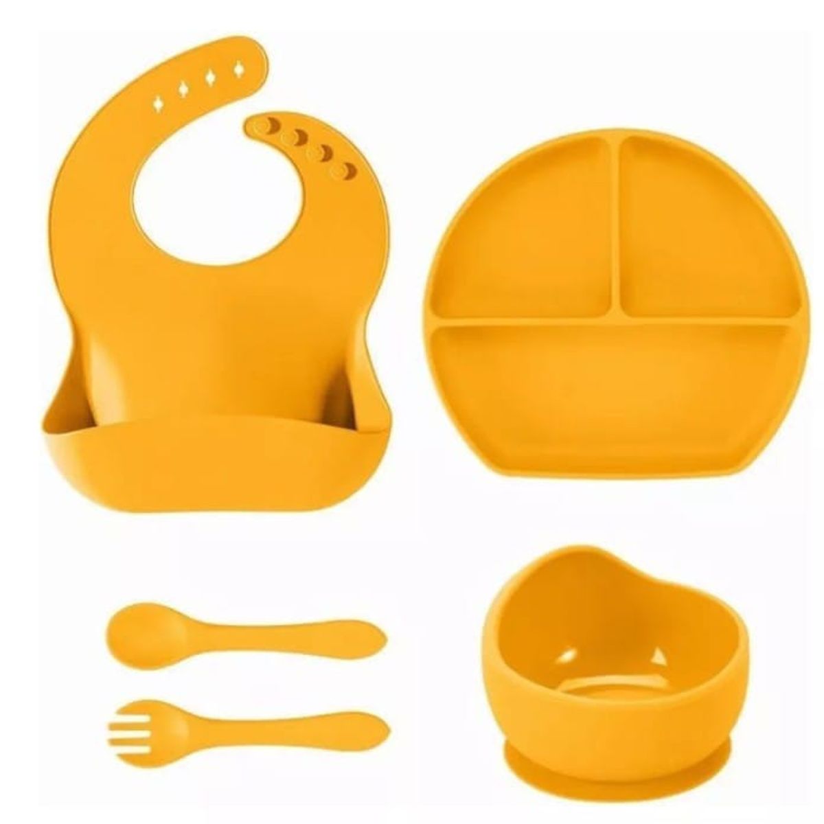 GENERICO - Set plato cubiertos 5unds para bebe