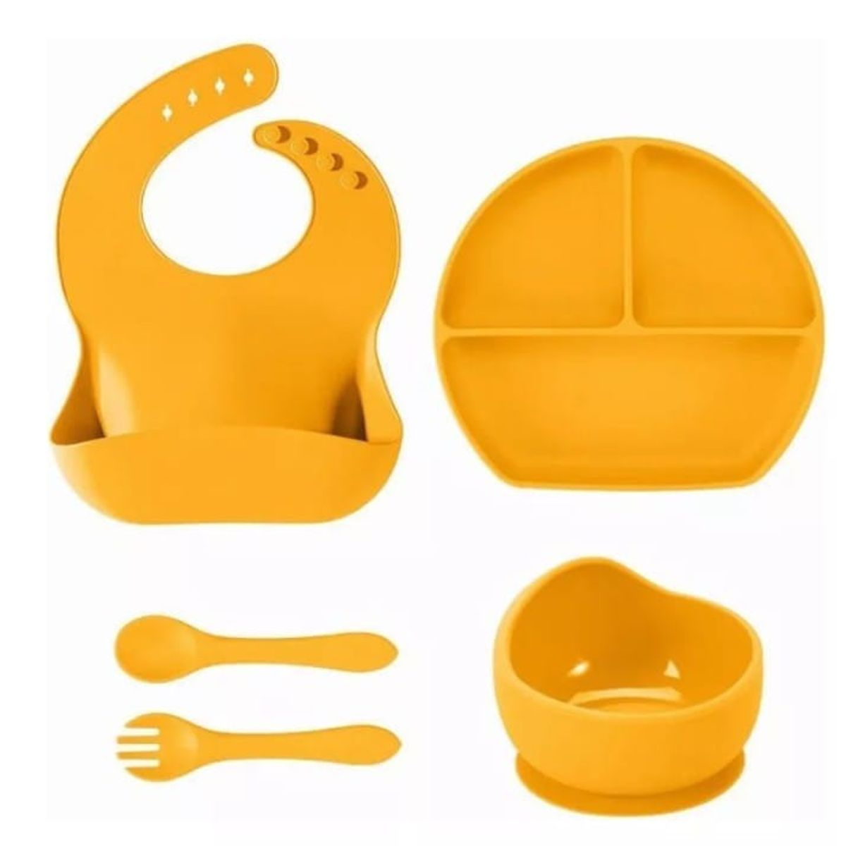 GENERICO - Set plato cubiertos 5unds para bebe