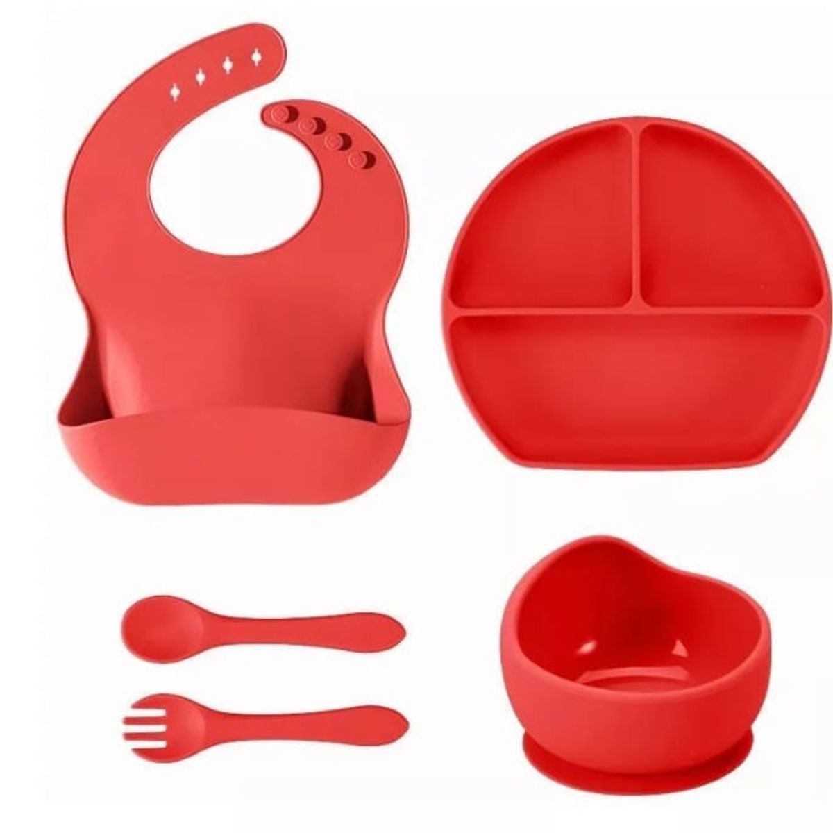 GENERICO - Set plato cubiertos 5unds para bebe