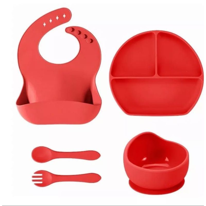 GENERICO - Set plato cubiertos 5unds para bebe