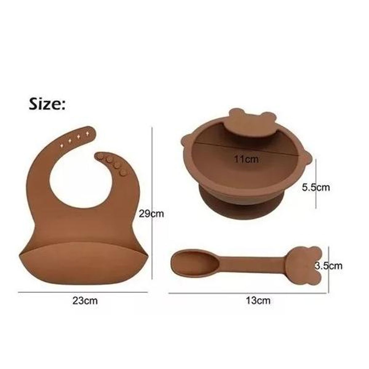 GENERICO - Set babero bowl y cuchara 3unds para bebé