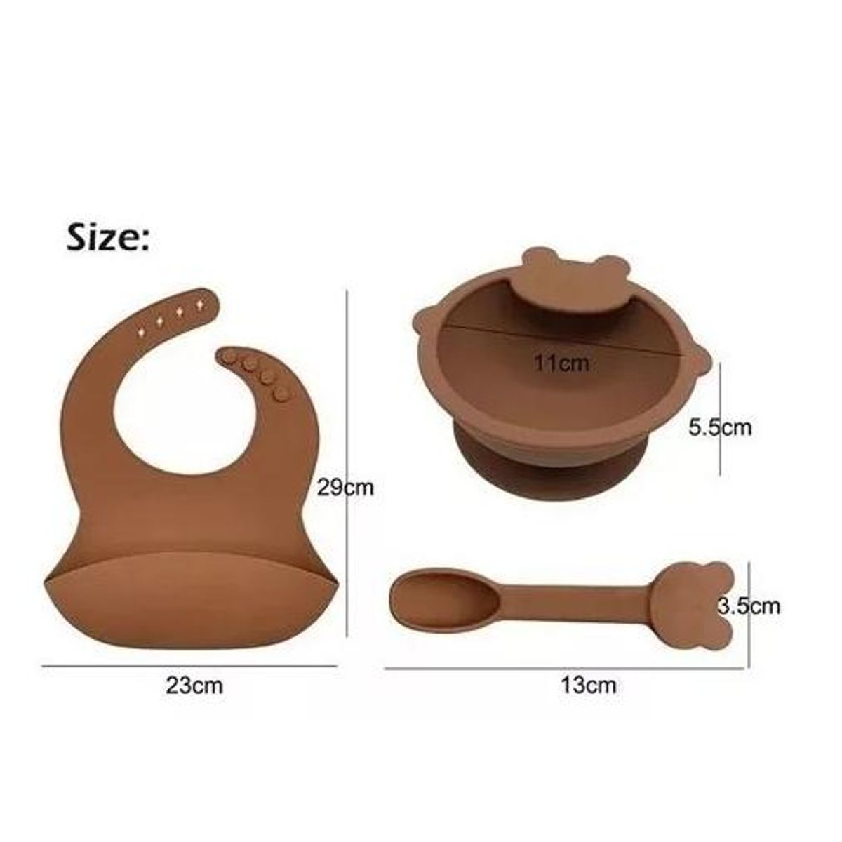 GENERICO - Set babero bowl y cuchara 3unds para bebé