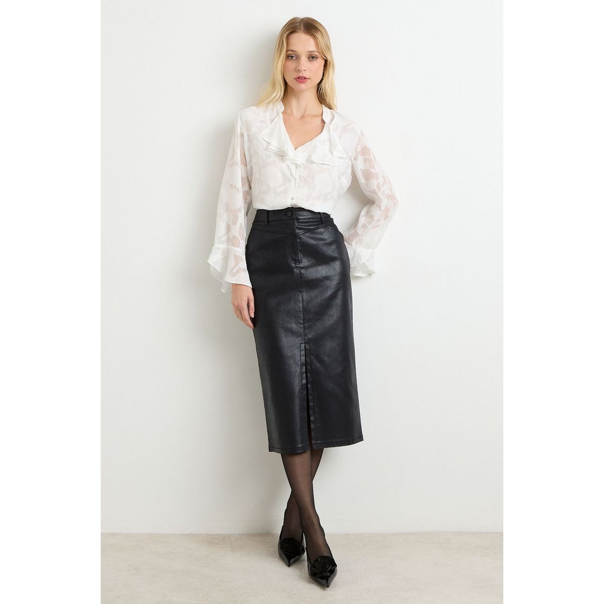 ASH - Falda Larga Negro Mujer Ash