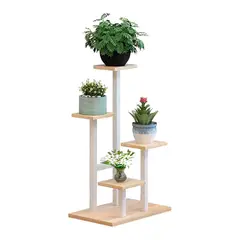 GLOBAL LATIN GROUP - Estante para Plantas de Madera Soporte Decorativo Multiuso - Blanco