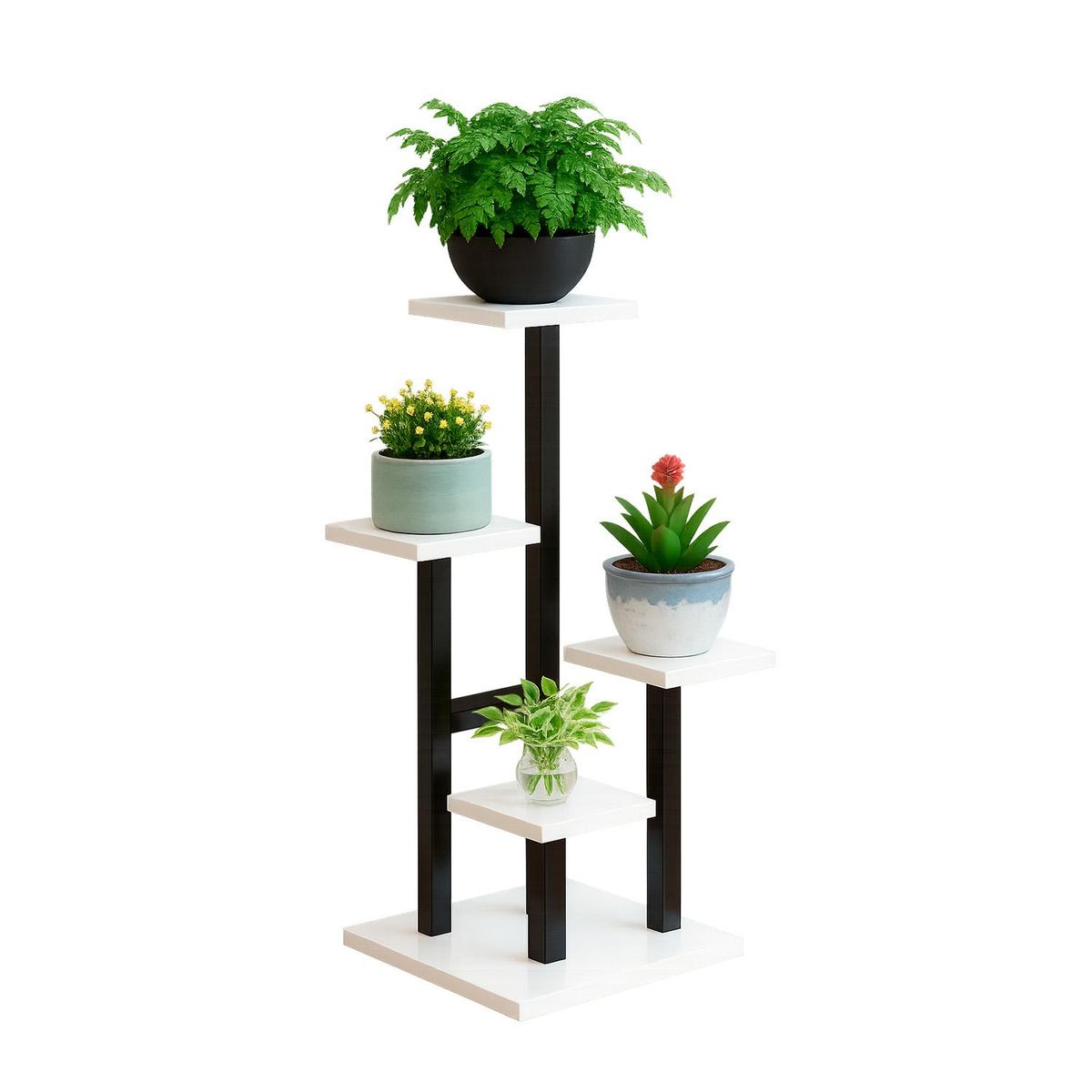 GLOBAL LATIN GROUP - Estante para Plantas de Madera Soporte Decorativo Multiuso - Negro