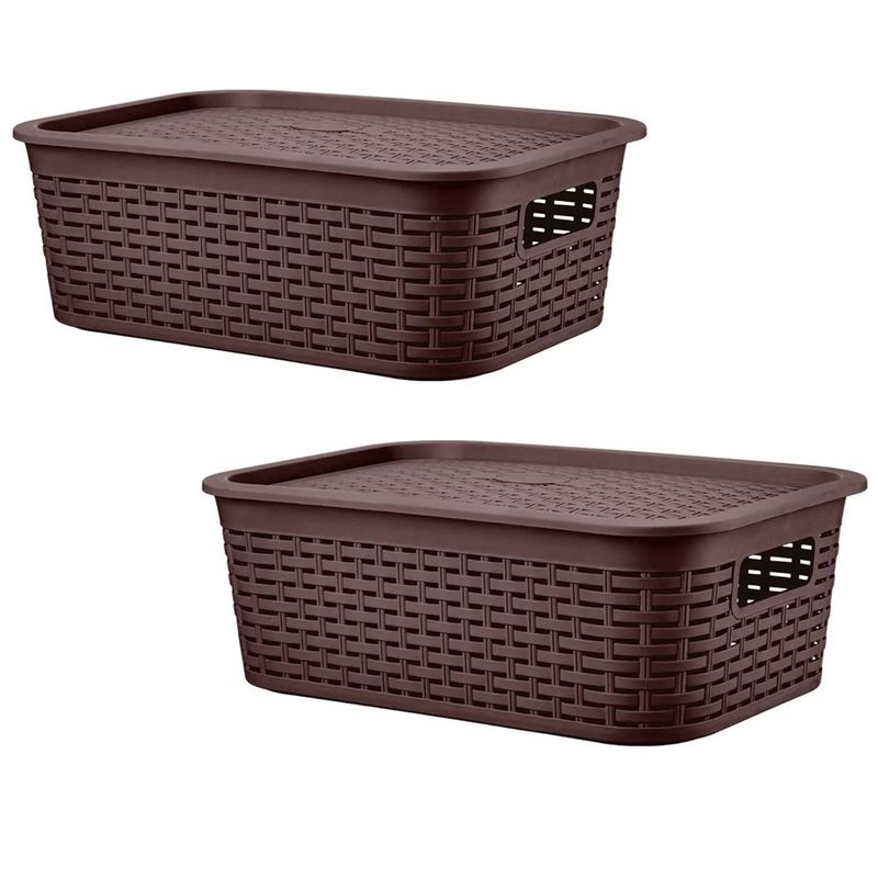 REYPLAST - X2 Canastilla Caja Organizador 13 L Canastilla Tapa Tavarúa.