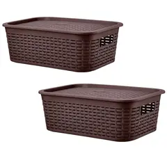 REYPLAST - X2 Canastilla Caja Organizador 13 L Canastilla Tapa Tavarúa