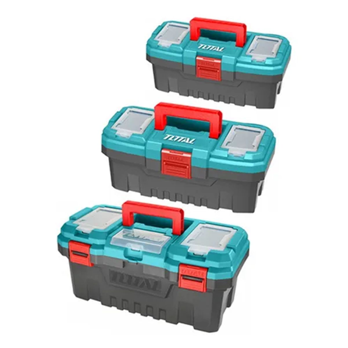 TOTAL TOOLS - Set 3 Caja Organizador Porta Herramientas 14 17 Y 20 PuLG