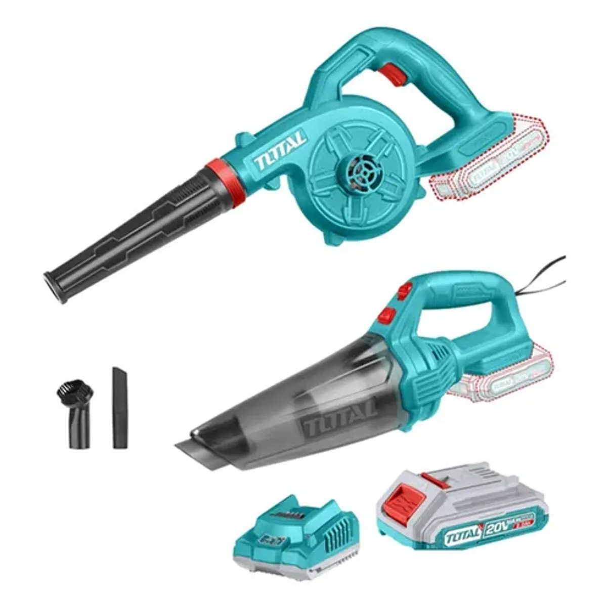 TOTAL TOOLS - Kit Aspiradora + Soplador Inalámbrico 20v Total Tosli240998