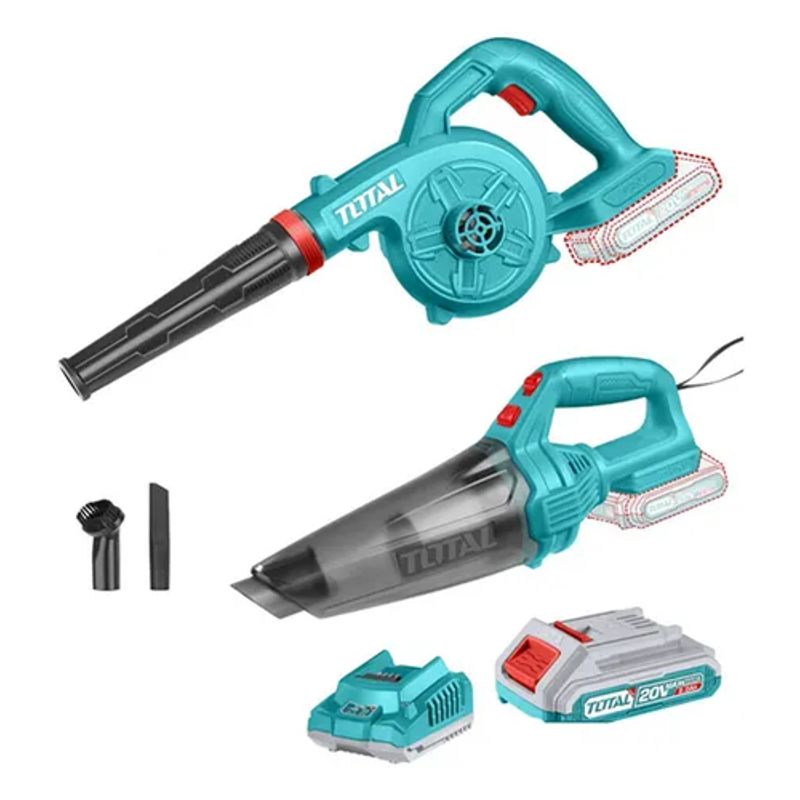 TOTAL TOOLS - Kit Aspiradora + Soplador Inalámbrico 20v Total Tosli240998.