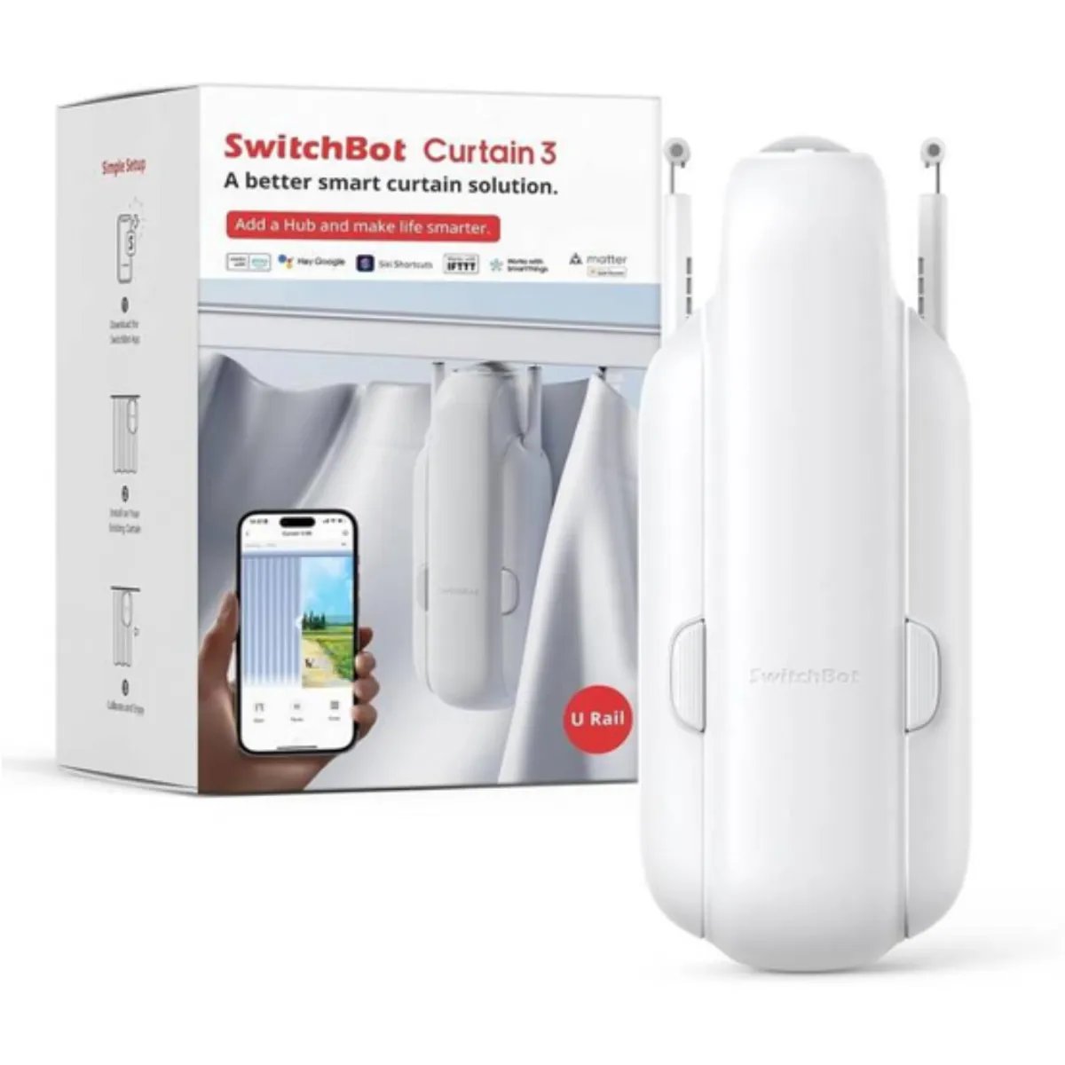 GEN - Motor Cortina Smart U Rail 3 SwitchBot Curtain