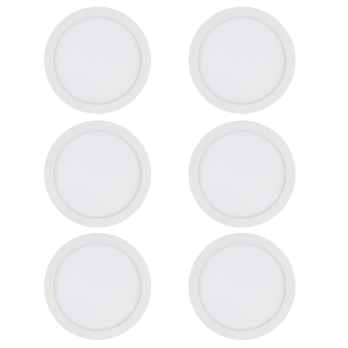 WANT - 6 Focos Panel Led 24W Redondo Sobrepuesto 4000k Luz Neutra
