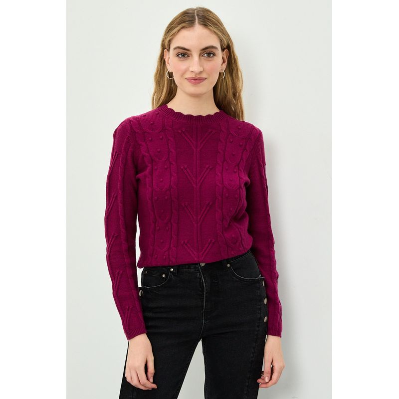 IO - Sweater Liso Morado Mujer IO
